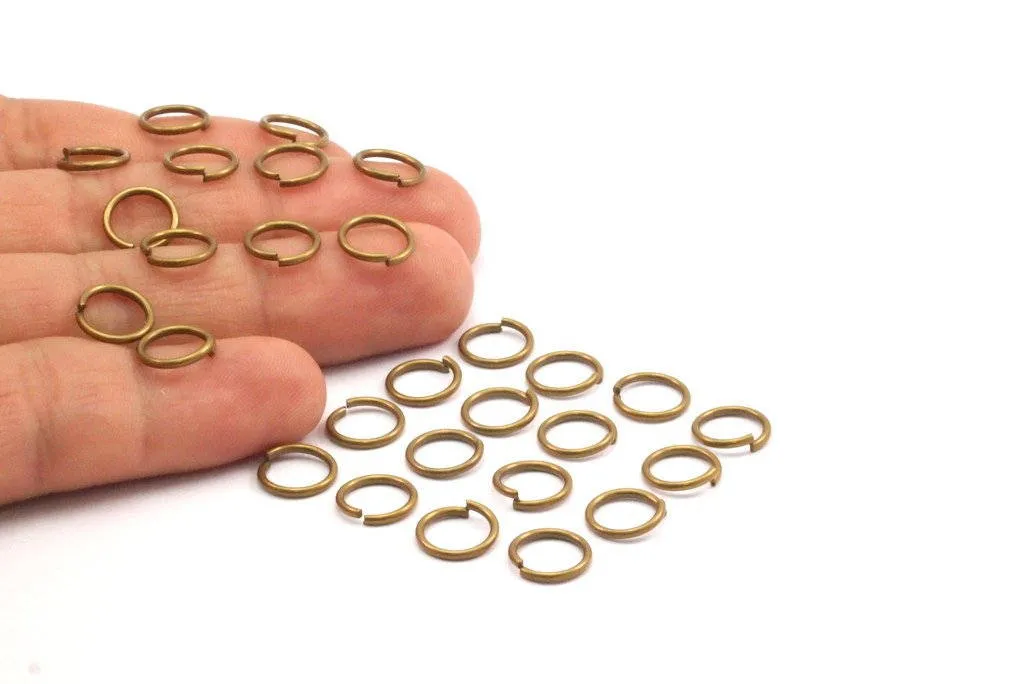 10mm Jump Ring - 100 Antique Brass Round Jump Rings Connectors Findings (10mm) R-10 A0333