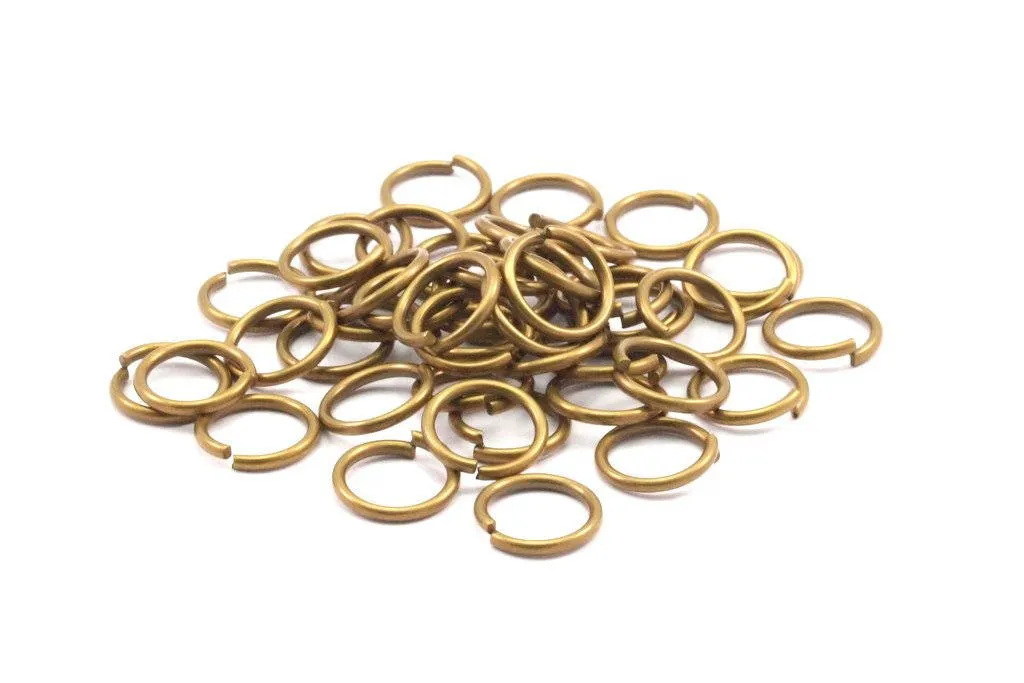 10mm Jump Ring - 100 Antique Brass Round Jump Rings Connectors Findings (10mm) R-10 A0333