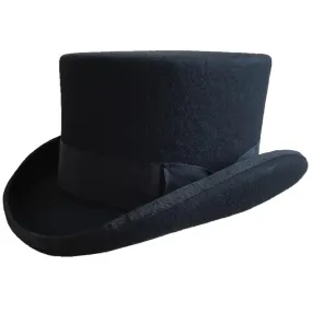 11.5cm Wool Felt Victorian Steampunk Cylinder Low Short Top Hat