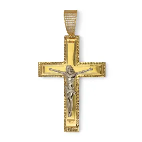 14K Yellow gold cross 50mm pendant-320328