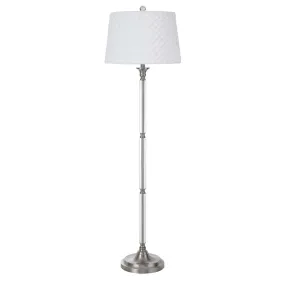 150W 3 Way Ruston Crystal/Metal Floor Lamp With Pleated Hardback Shade By Cal Lighting