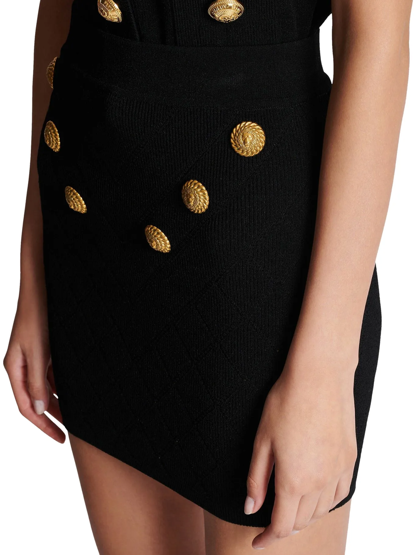 6 Button fine knit mini skirt