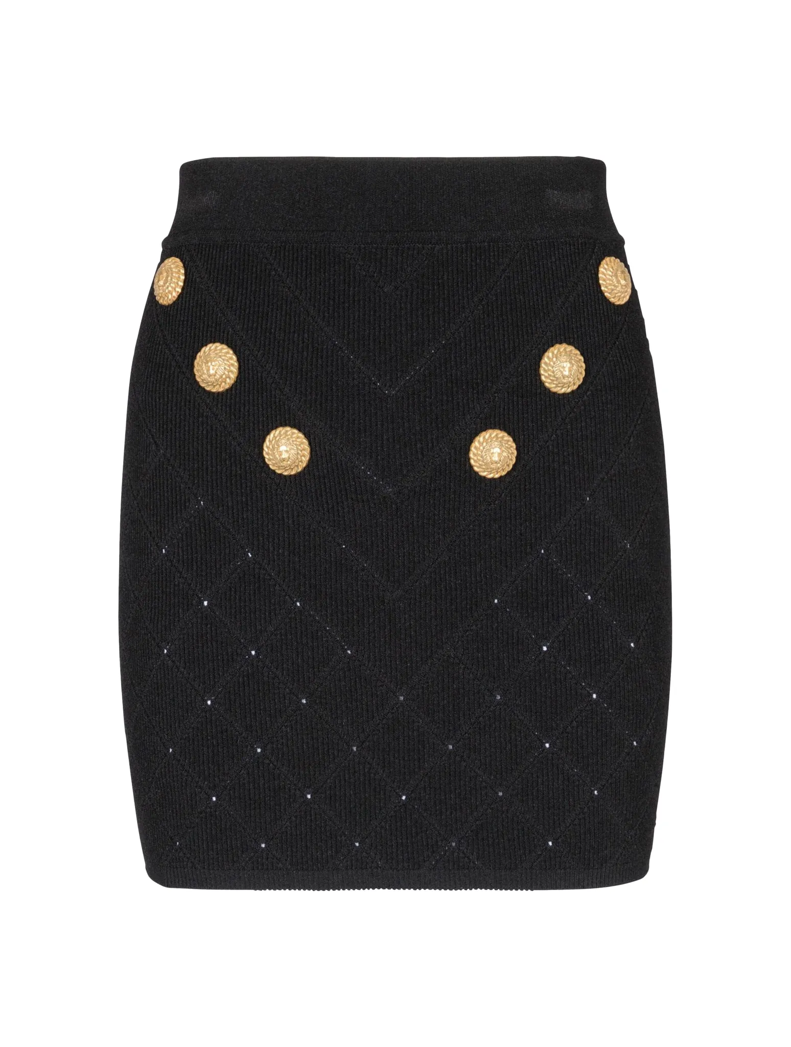 6 Button fine knit mini skirt