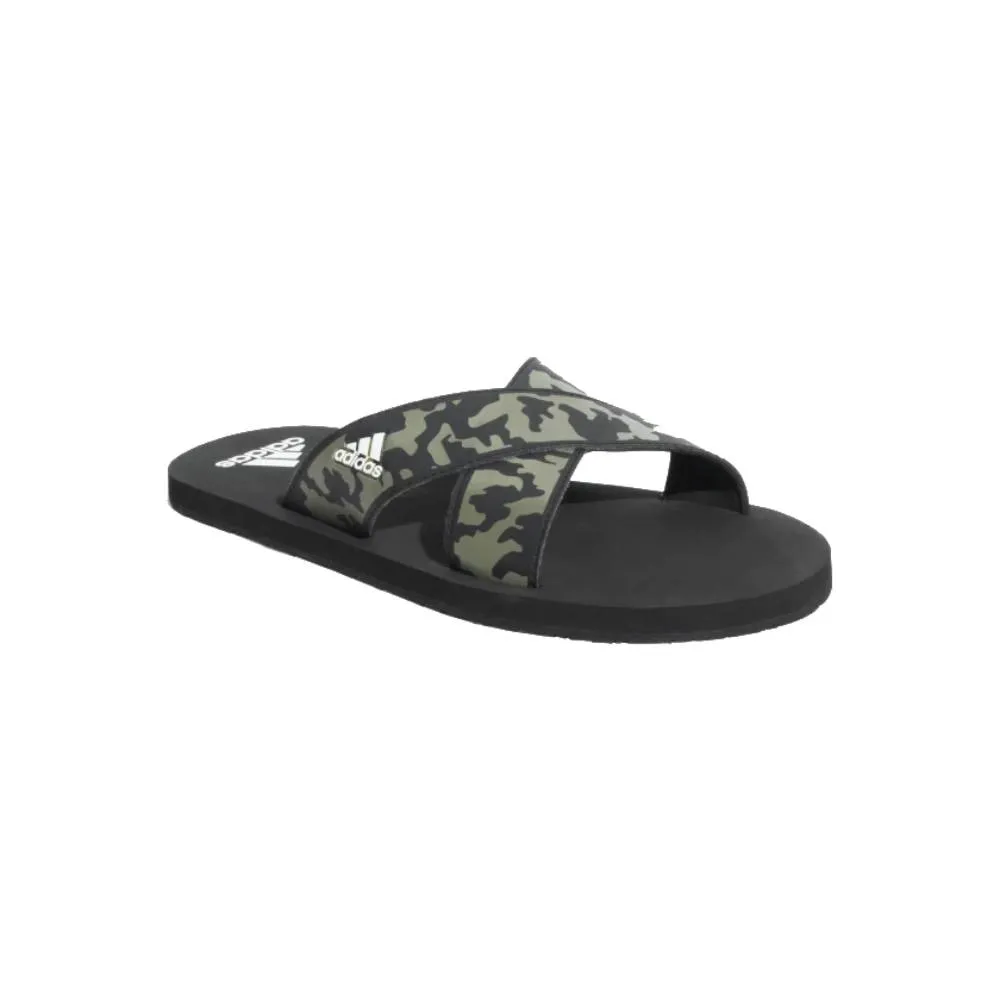 Adidas Men's Distincto Flip Flops Slipper (Core Black/Cloud White/Olive Strata)