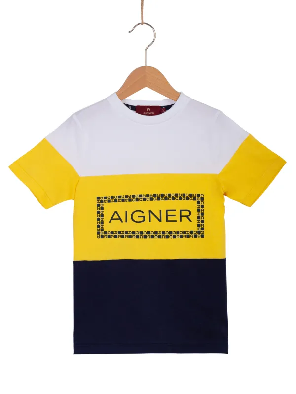 Aigner T-Shirt Logo Yellow-White