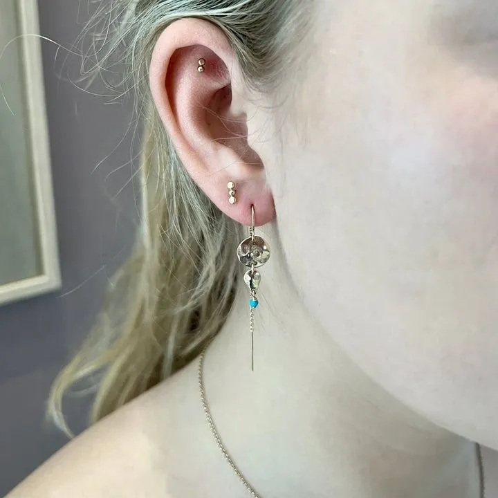 Aika 14K Goldfilled Earchain w. Turquoise