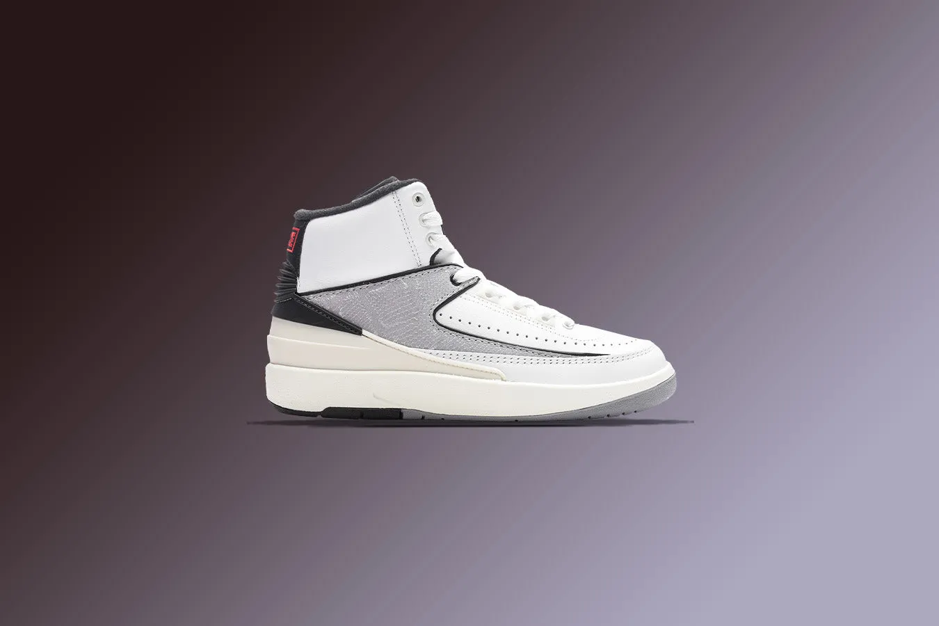 Air Jordan 2 Retro (GS) 'Python' - White/Fire Red/Cement Grey