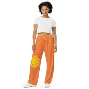 All-over print unisex wide-leg pants sun