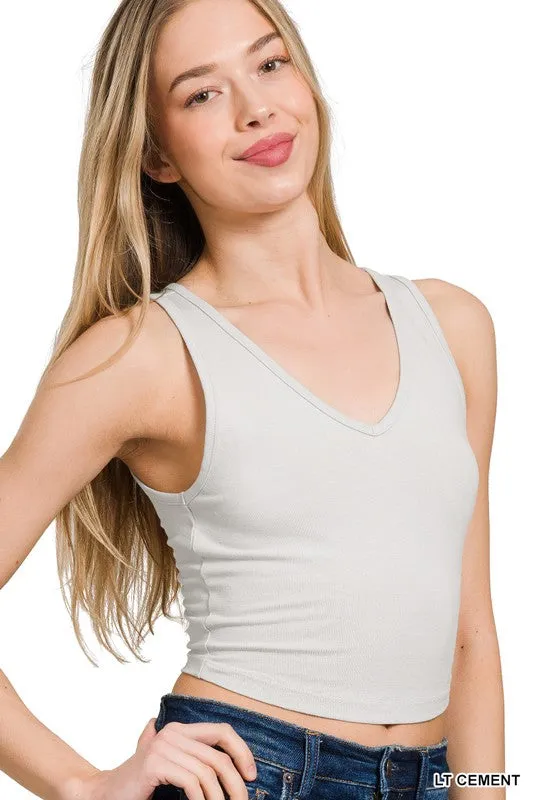 Amelie Crop Tank - Light Grey