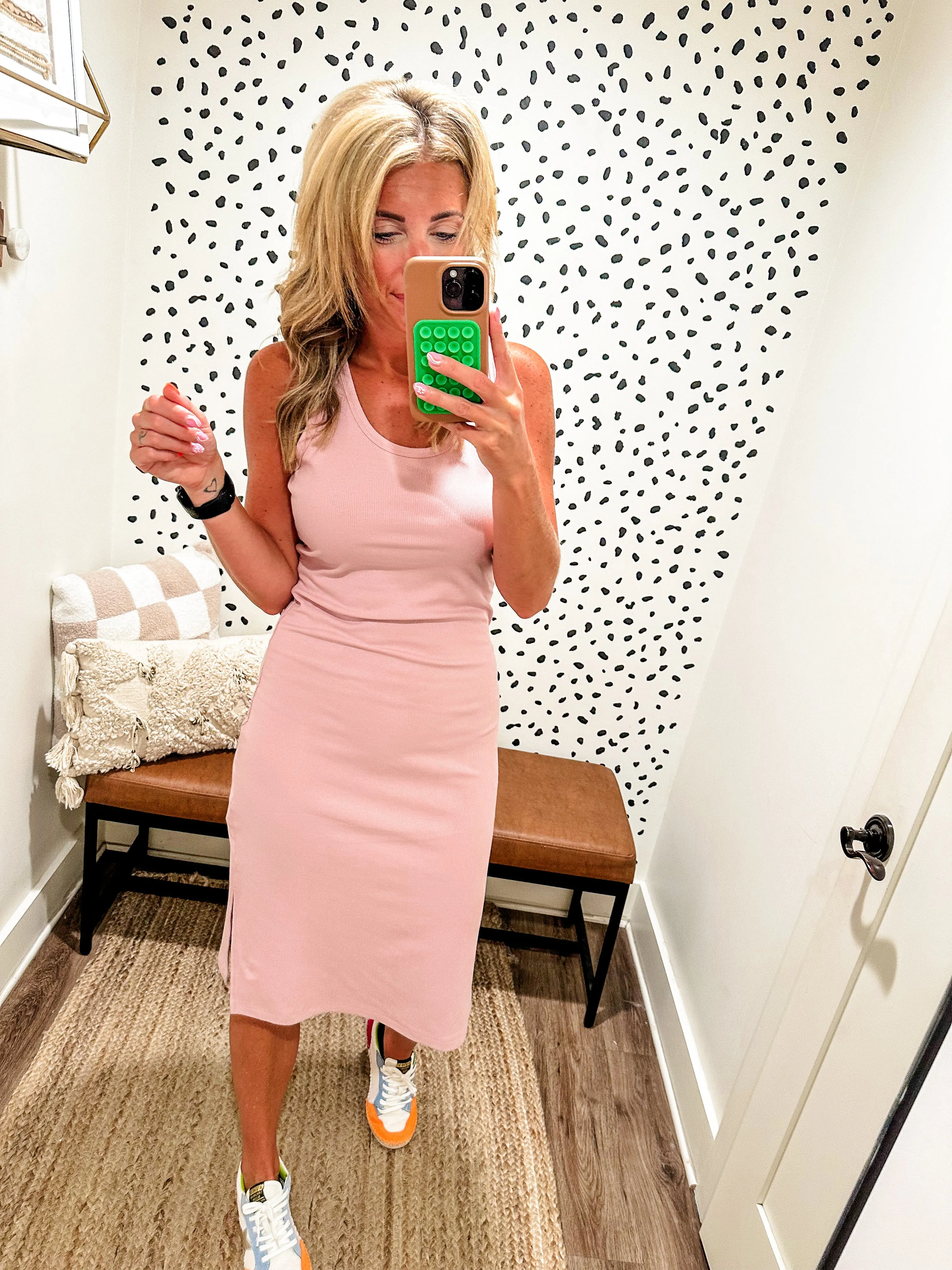 Another Love Britta Sleeveless Midi Dress- Rose