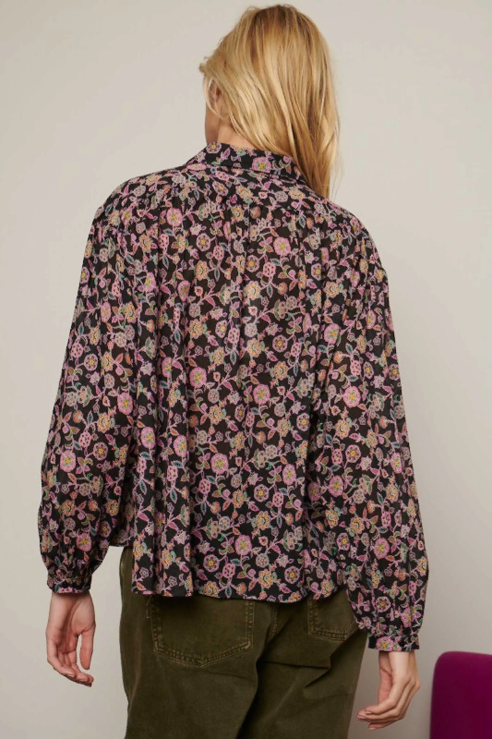 Ary Floral Cotton Crepe Blouse