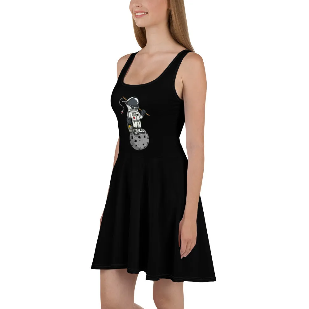 Astronaut | Fishing | Moon | Pop Art | Women's | Skater Dress