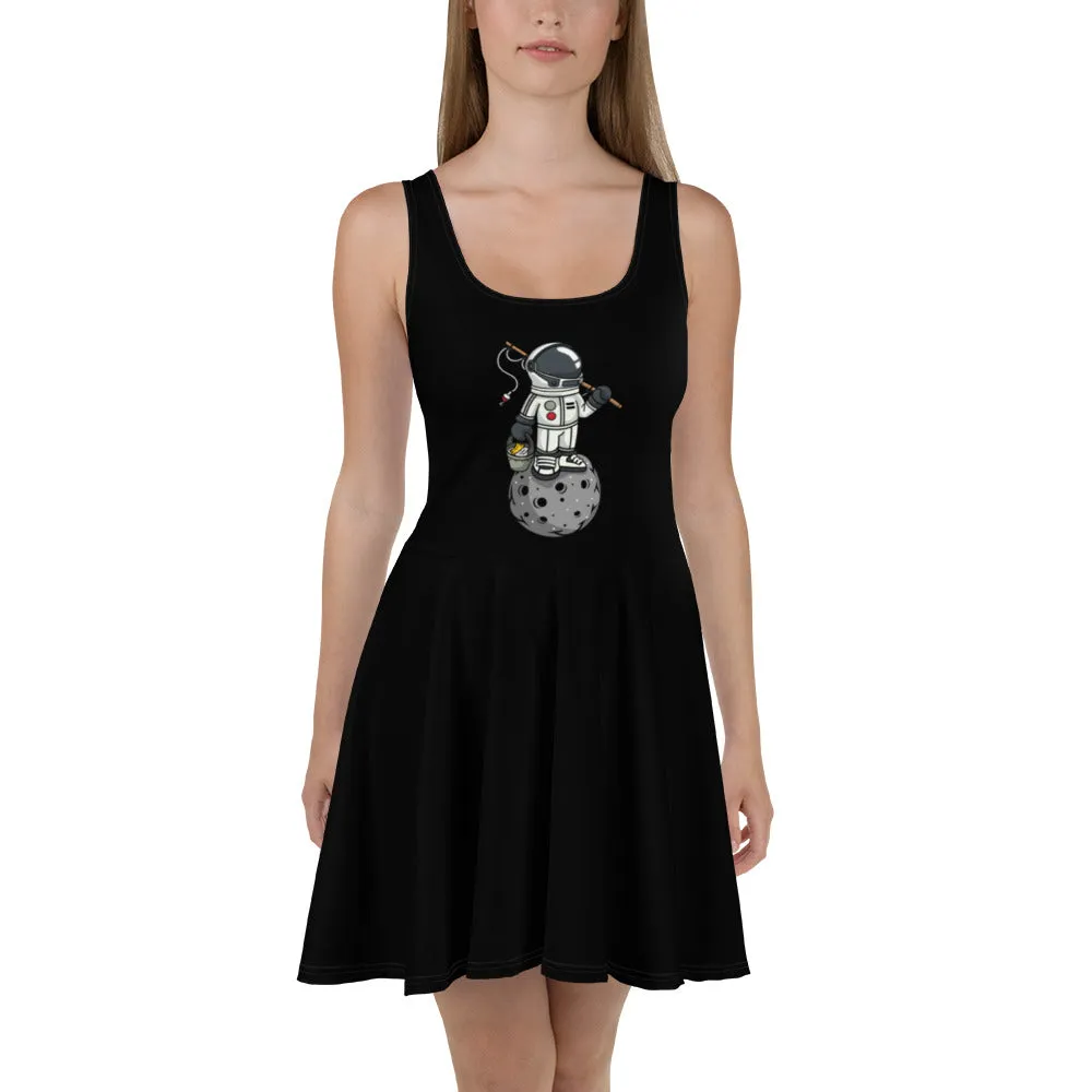 Astronaut | Fishing | Moon | Pop Art | Women's | Skater Dress