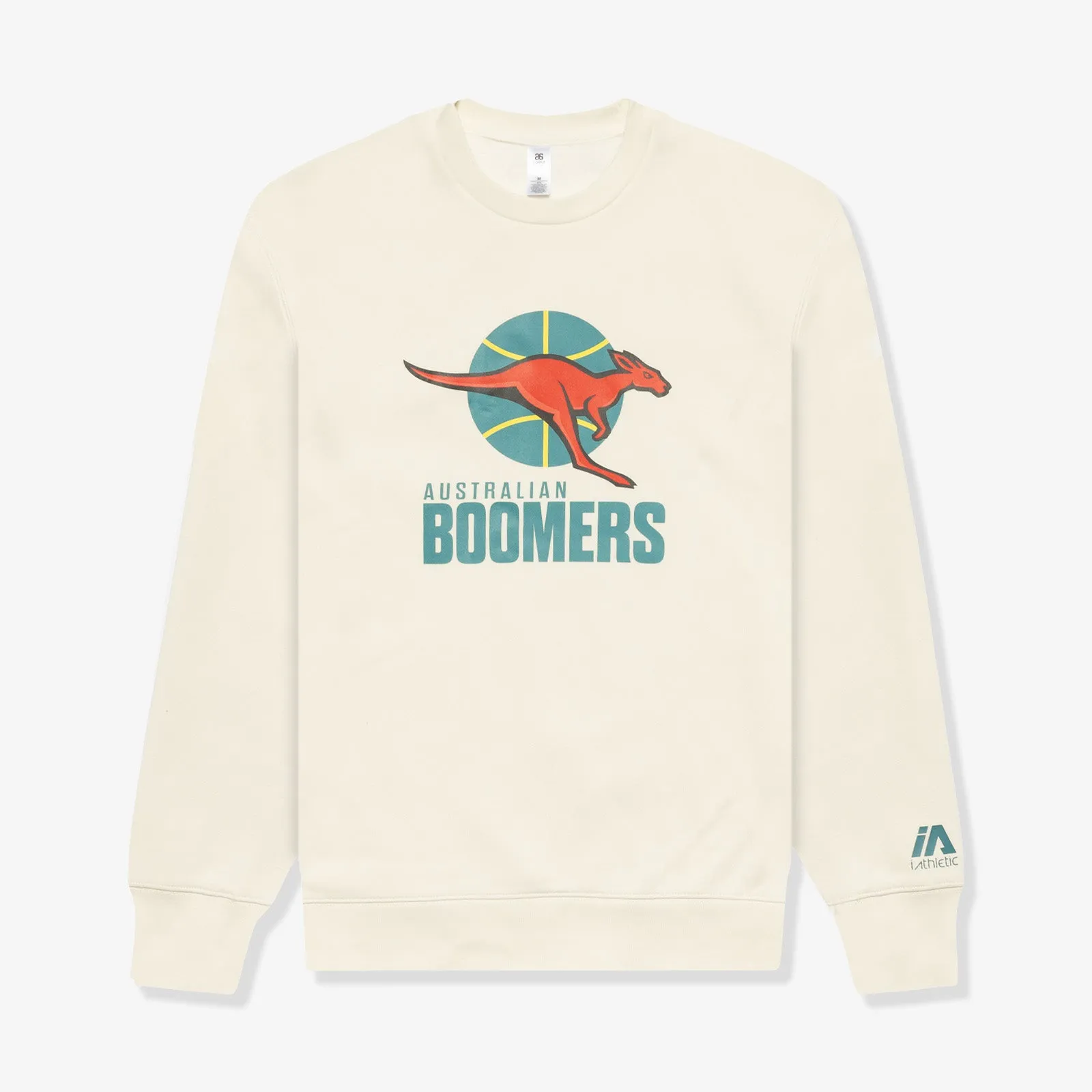 Australian Boomers Logo Fleece Crew Sweatshirt - Ecru