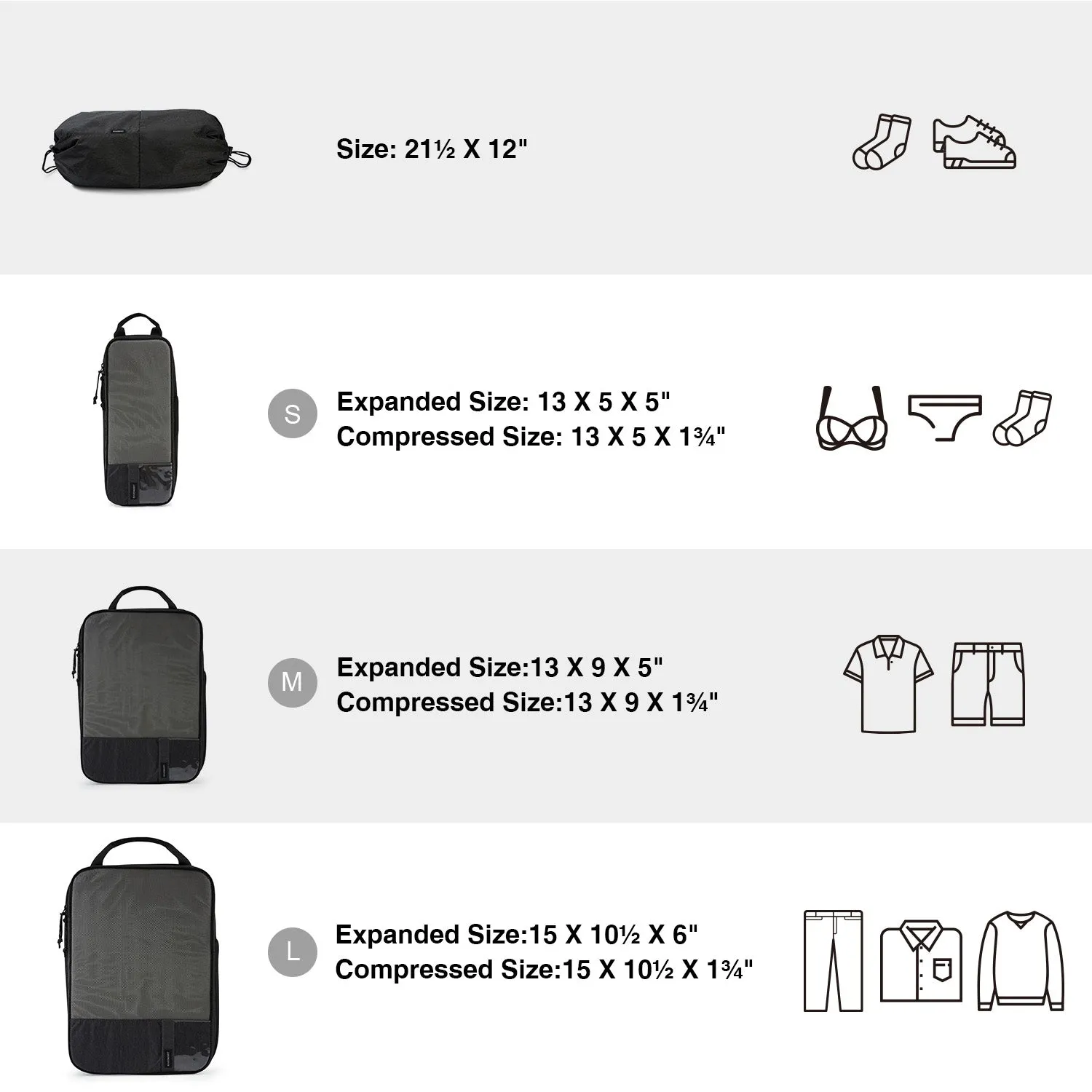 Bagsmart Compression Packing Cubes