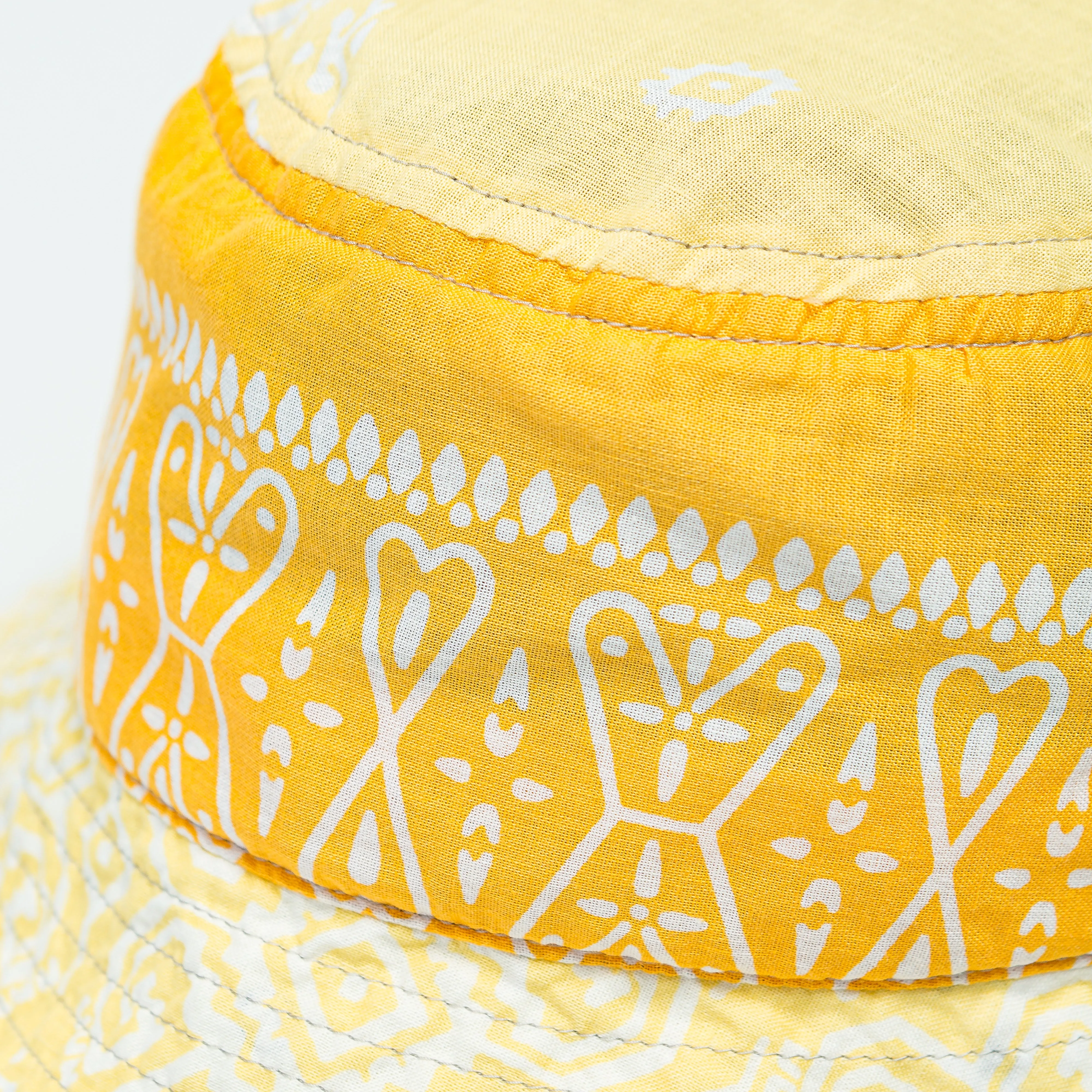 Bandana Patchwork BUCKET Hat (Short Brim) - Yellow