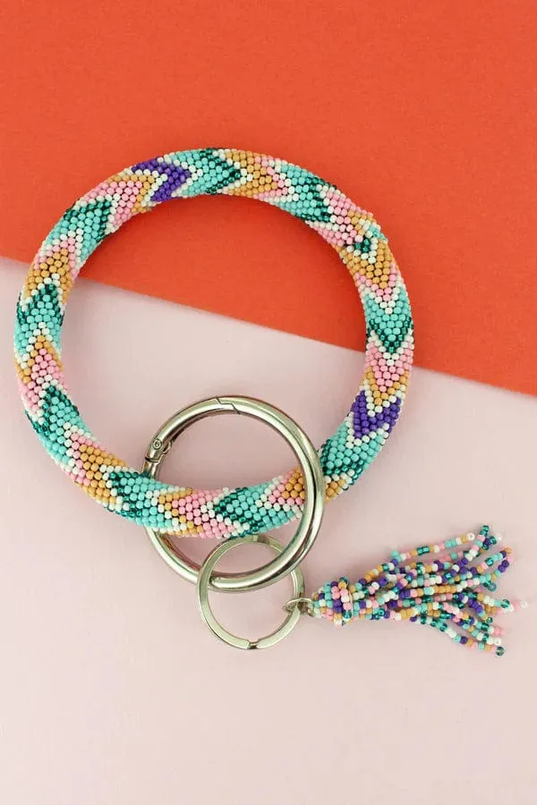 Beaded keychain bangle