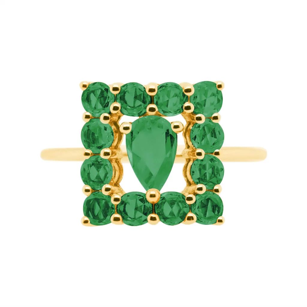 Becca Ring Yellow Gold Emerald