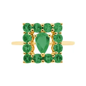 Becca Ring Yellow Gold Emerald