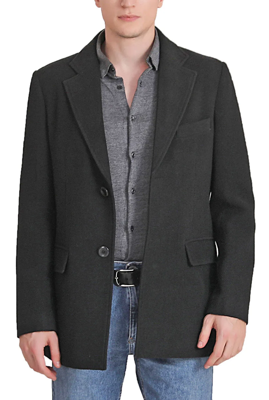 BGSD Men Duke Classic Cashmere Wool Blend Walking Coat