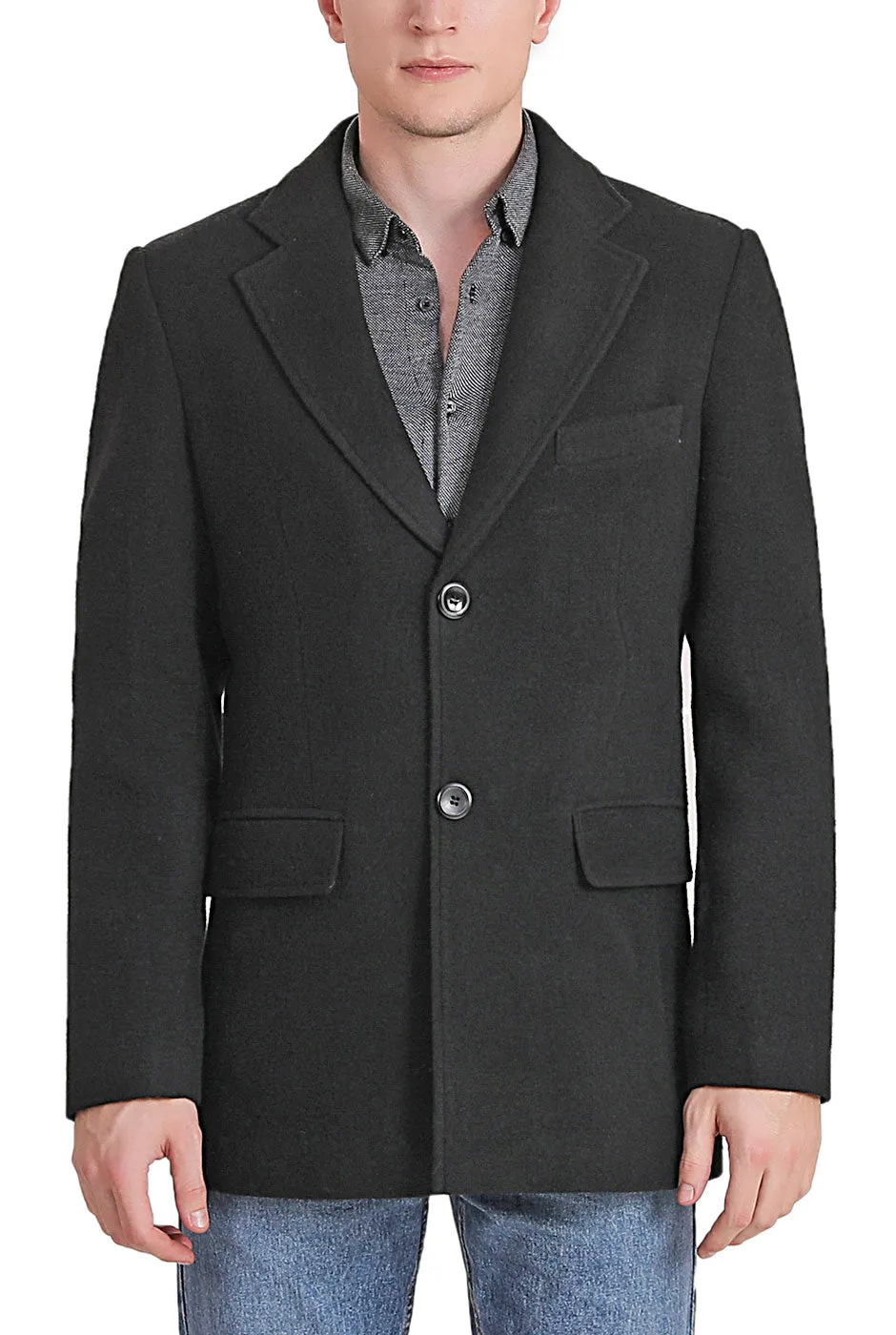 BGSD Men Duke Classic Cashmere Wool Blend Walking Coat