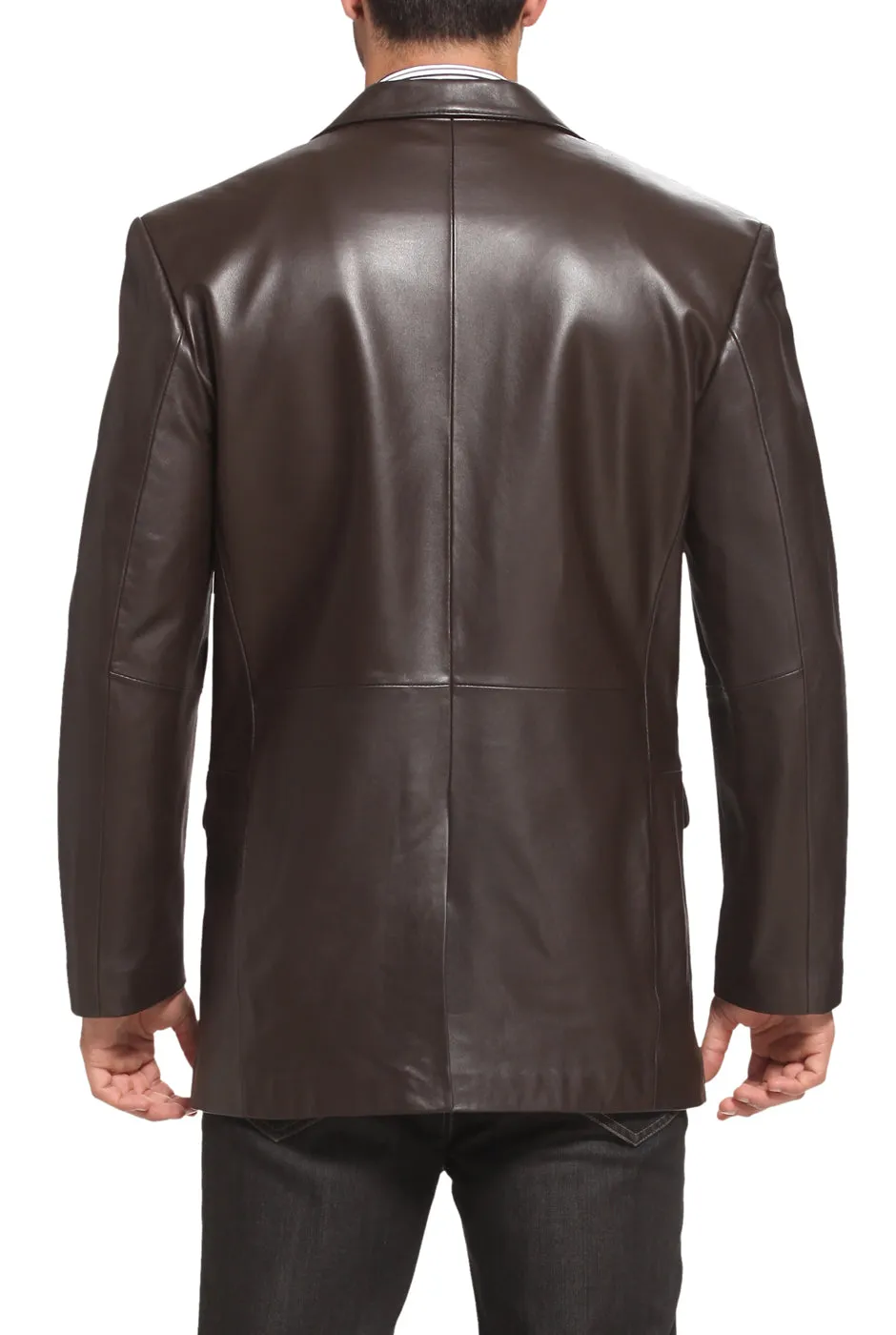 BGSD Men Richard Classic Two-Button Lambskin Leather Blazer