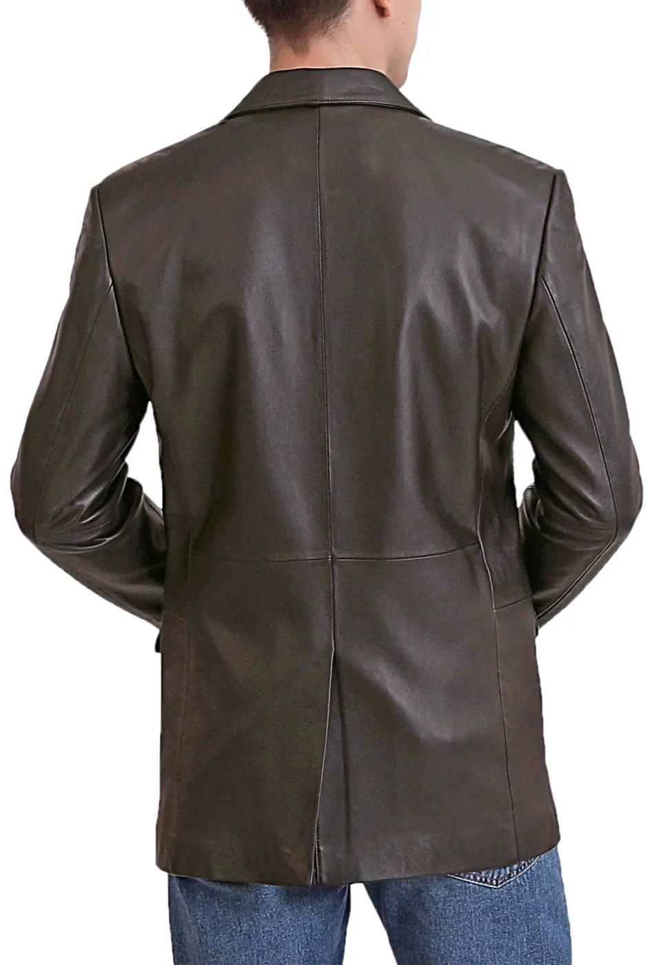 BGSD Men Richard Classic Two-Button Lambskin Leather Blazer