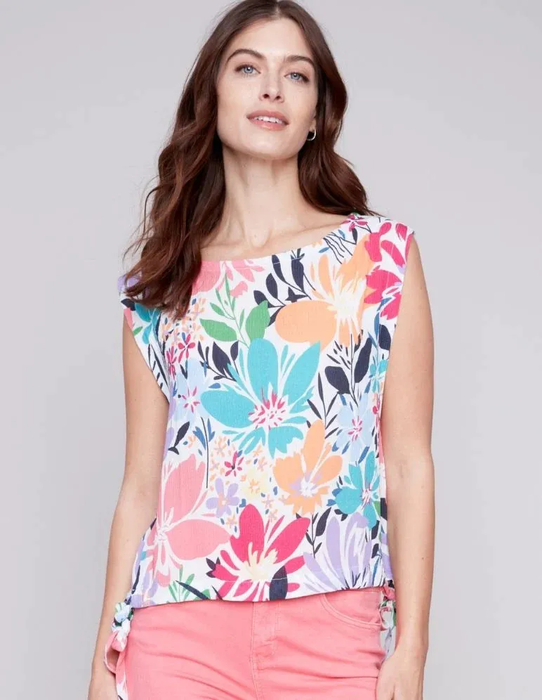 BLOSSOM TOP WITH SIDE TIES