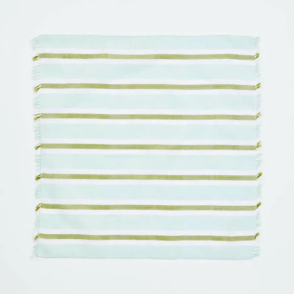 Bonnie & Neil- Woven Stripe Napkins in Mint Set/6