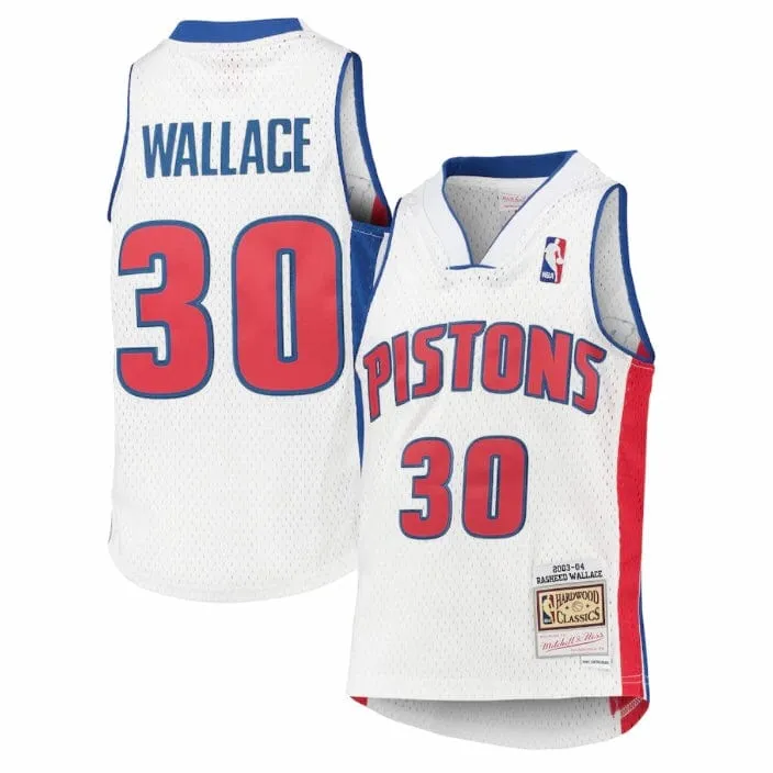 Boys Mitchell & Ness Nba Detroit Pistons Wallace Rasheed Jersey (White)