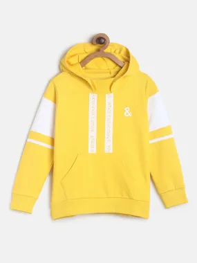 Boys Yellow & White Full Sleeve Sweatshirt