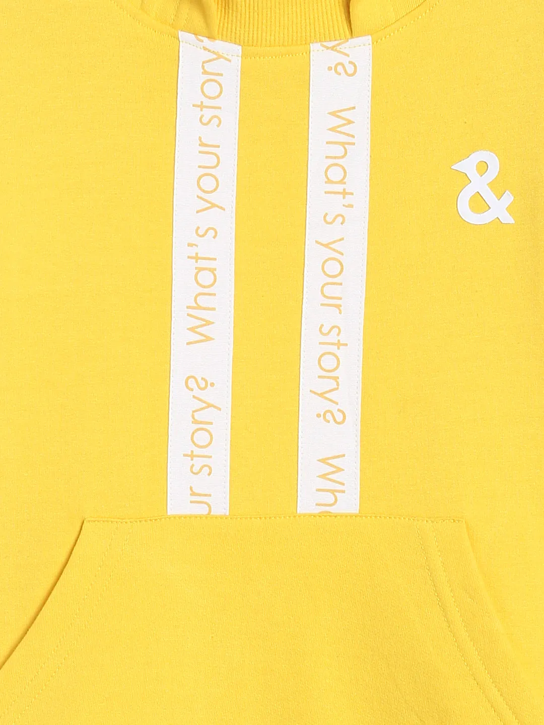 Boys Yellow & White Full Sleeve Sweatshirt