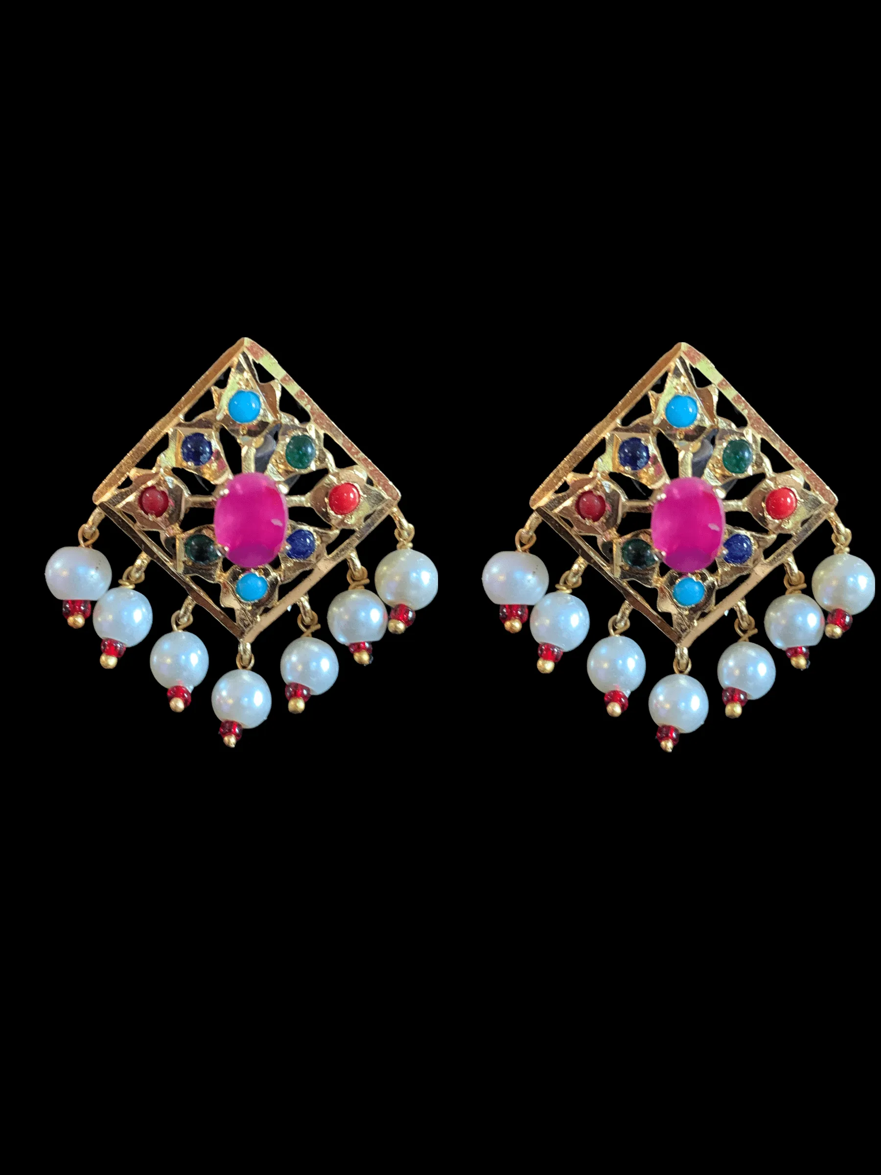 C89 Anushay choker set in navratan  ( READY TO SHIP )