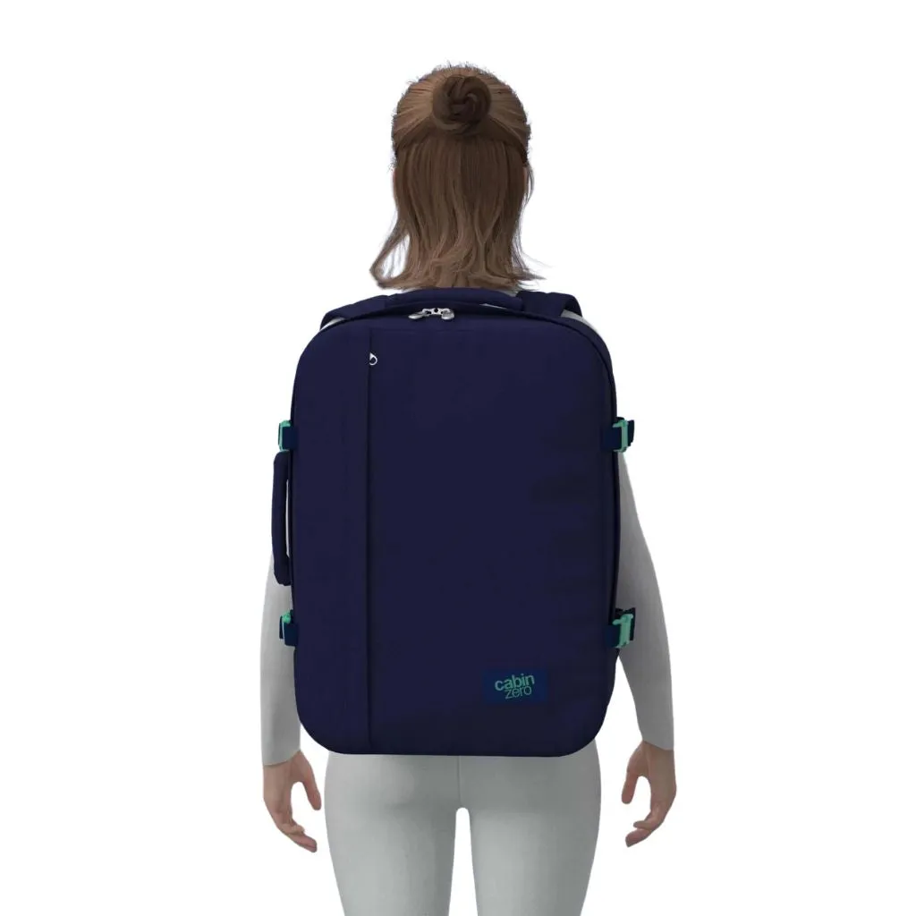 CabinZero Classic 44L Lightweight Carry On Backpack - Deep Ocean