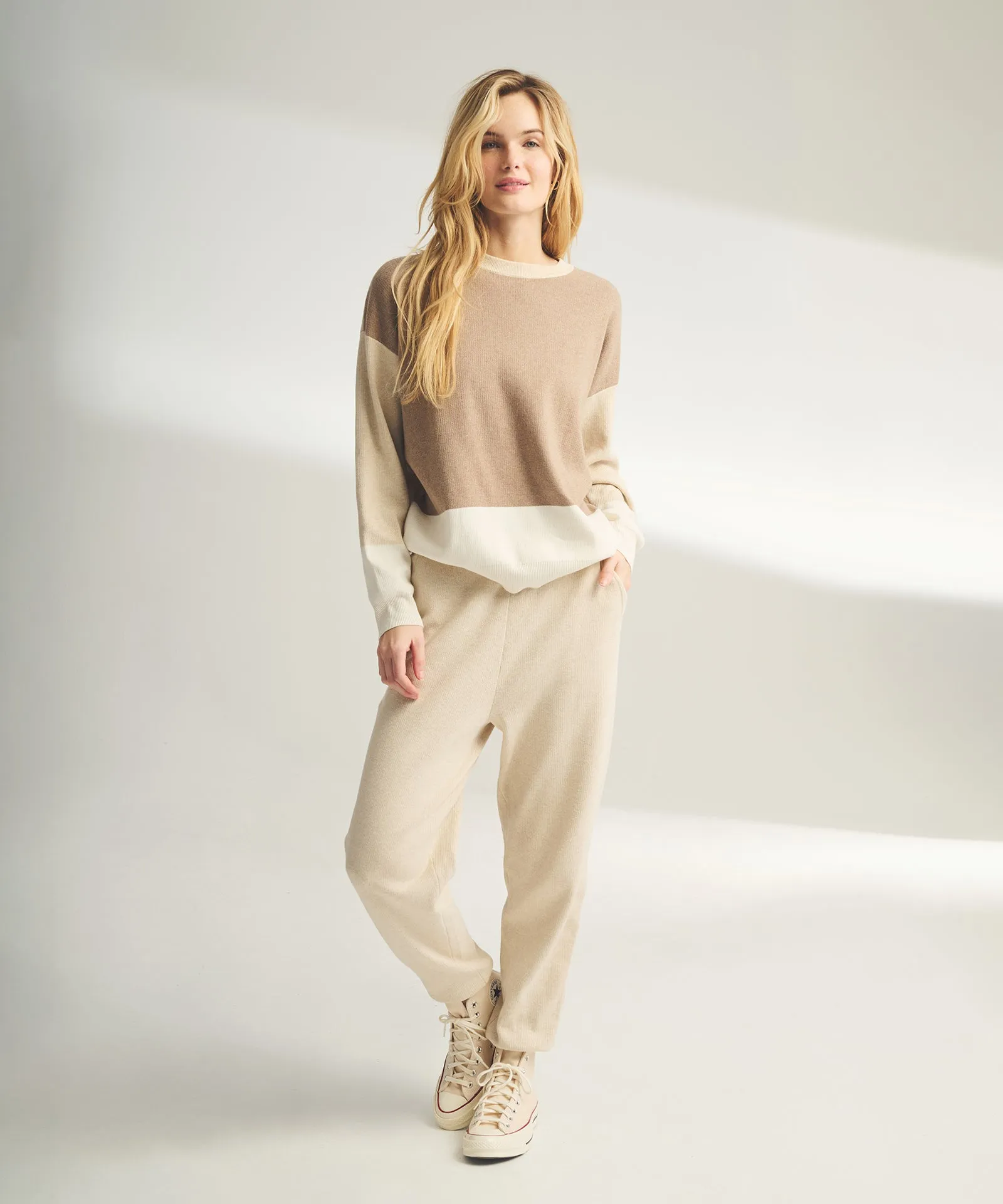 Café Cotton Cashmere Colorblock Sweatshirt