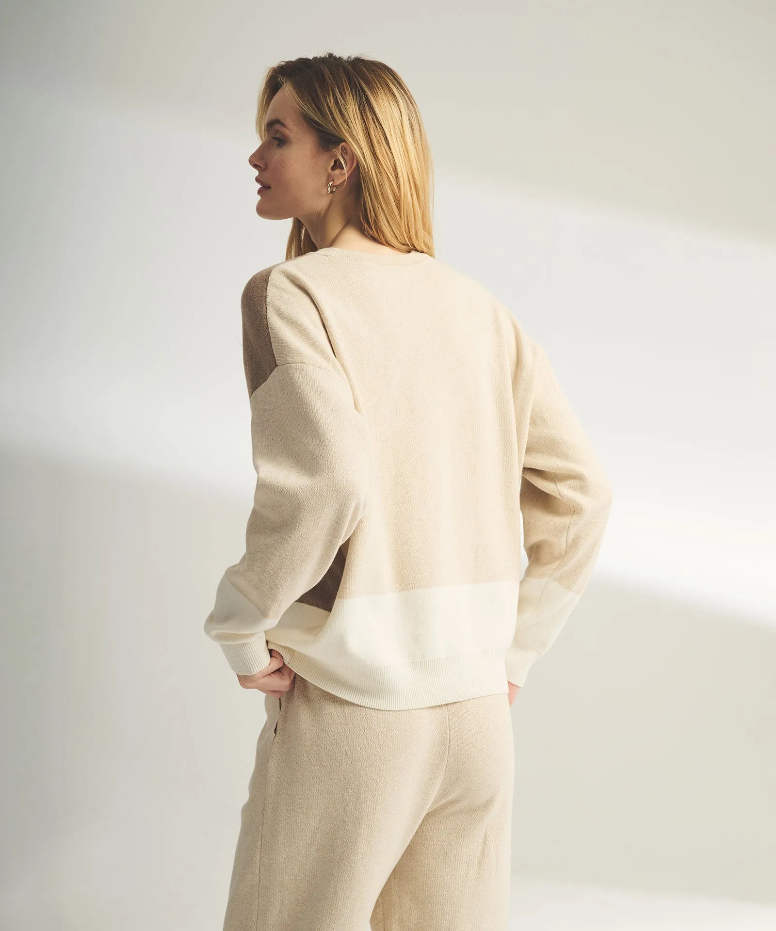 Café Cotton Cashmere Colorblock Sweatshirt