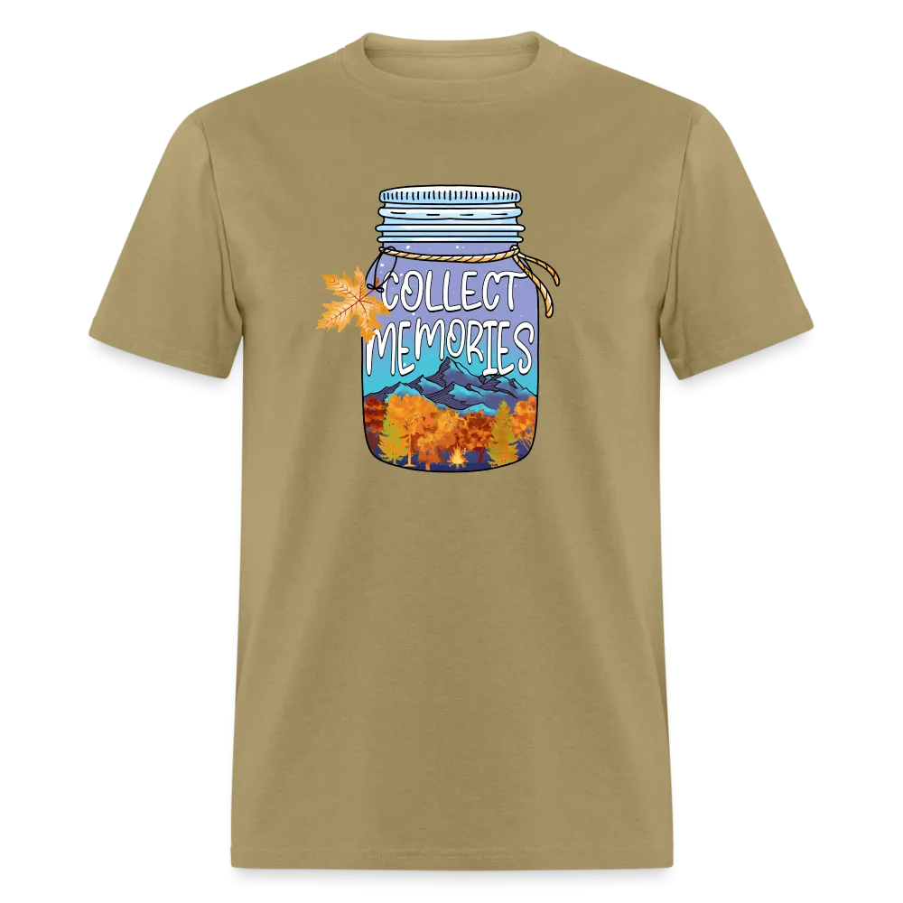 CampfireMemories: 'Collect Memories' Camping-Themed T-Shirt with Inspiring Jar Design