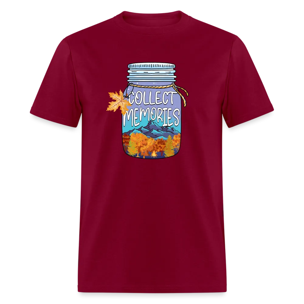 CampfireMemories: 'Collect Memories' Camping-Themed T-Shirt with Inspiring Jar Design