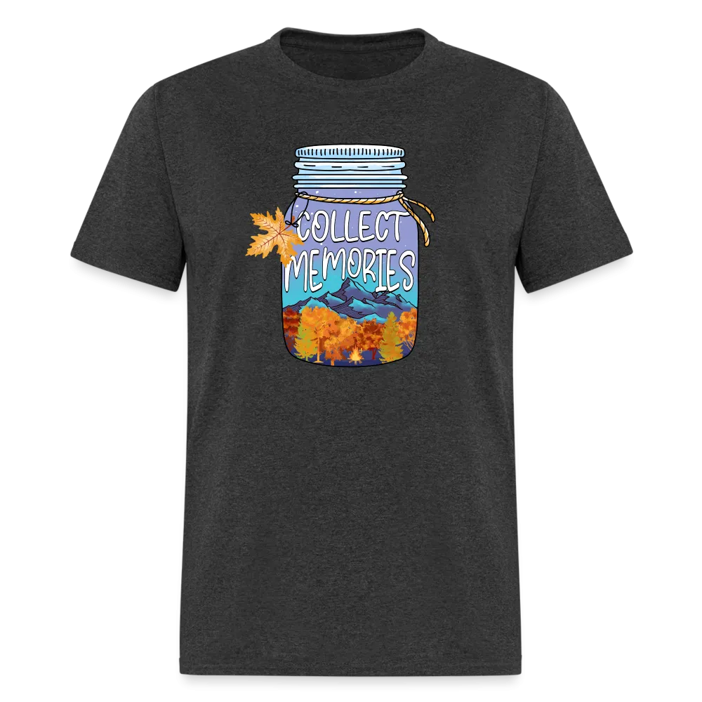 CampfireMemories: 'Collect Memories' Camping-Themed T-Shirt with Inspiring Jar Design