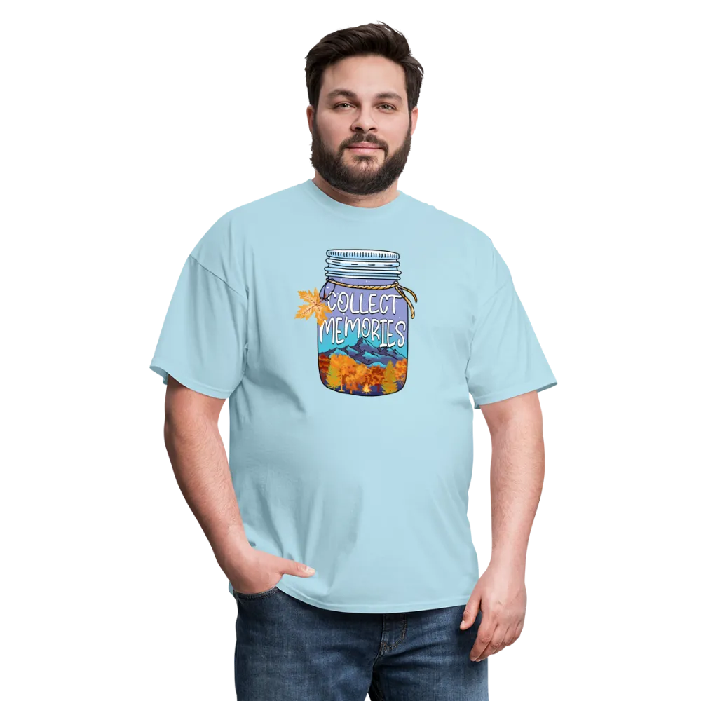 CampfireMemories: 'Collect Memories' Camping-Themed T-Shirt with Inspiring Jar Design