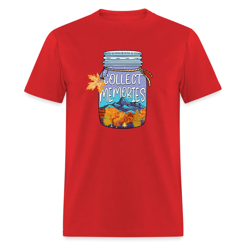 CampfireMemories: 'Collect Memories' Camping-Themed T-Shirt with Inspiring Jar Design