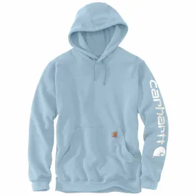 Carhartt Men's Signature Logo Hooded Pullover Sweatshirt_Tourmaline Heather