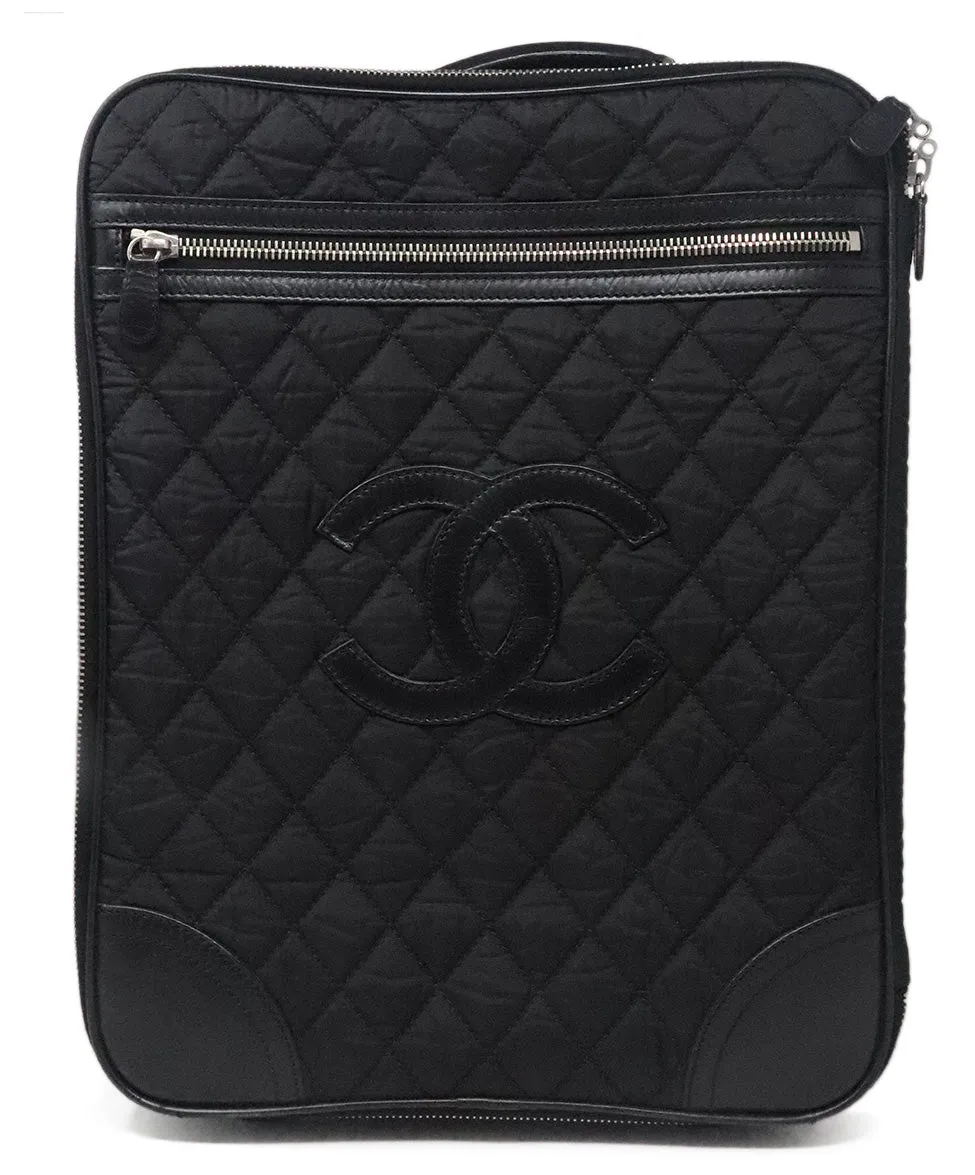 Chanel Black Quilted Nylon Luggage