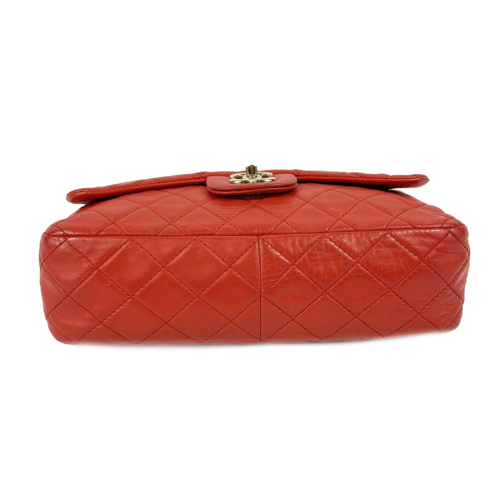 CHANEL - Jumbo Classic Flap - Red Lambskin Shoulder Bag