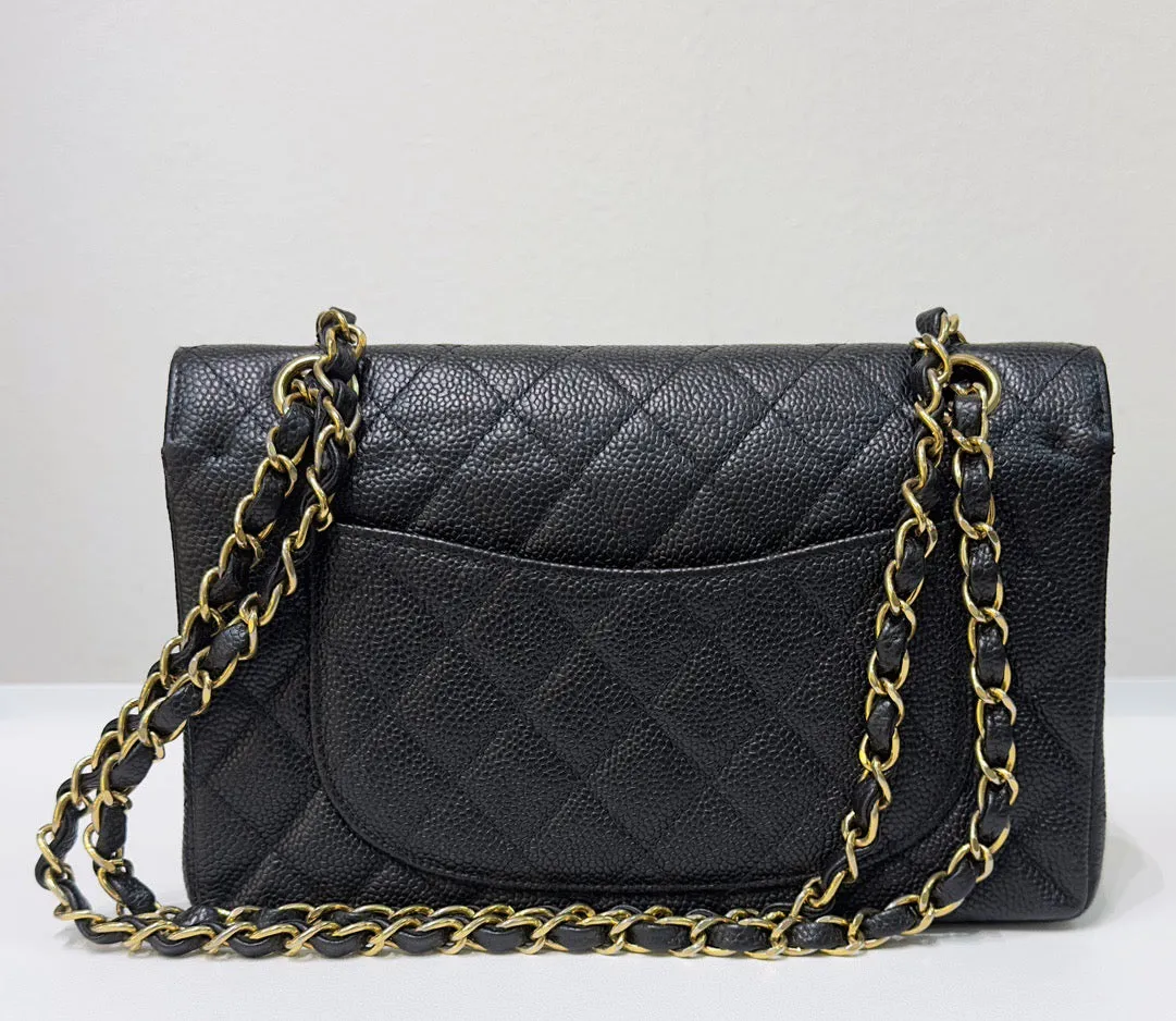 Chanel Small Classic Caviar Double Flap Black Bag GHW