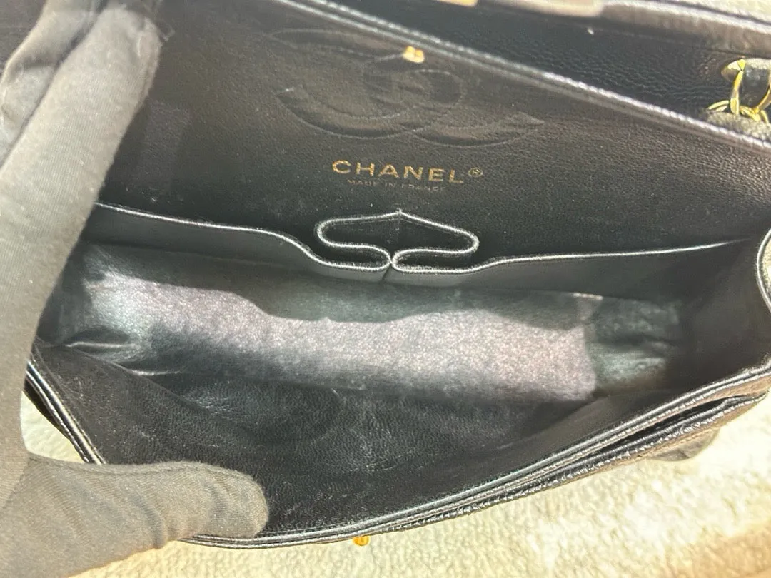 Chanel Small Classic Caviar Double Flap Black Bag GHW