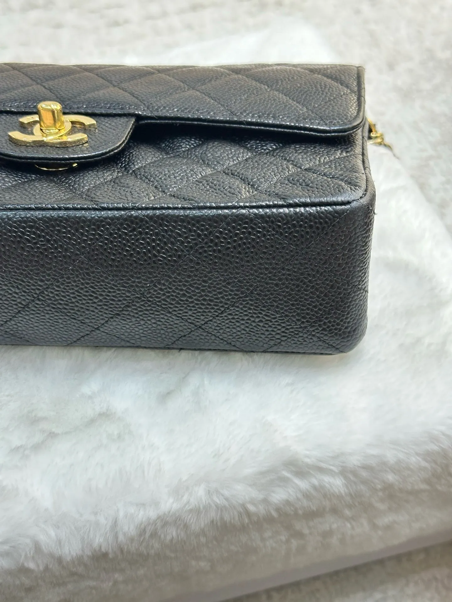 Chanel Small Classic Caviar Double Flap Black Bag GHW