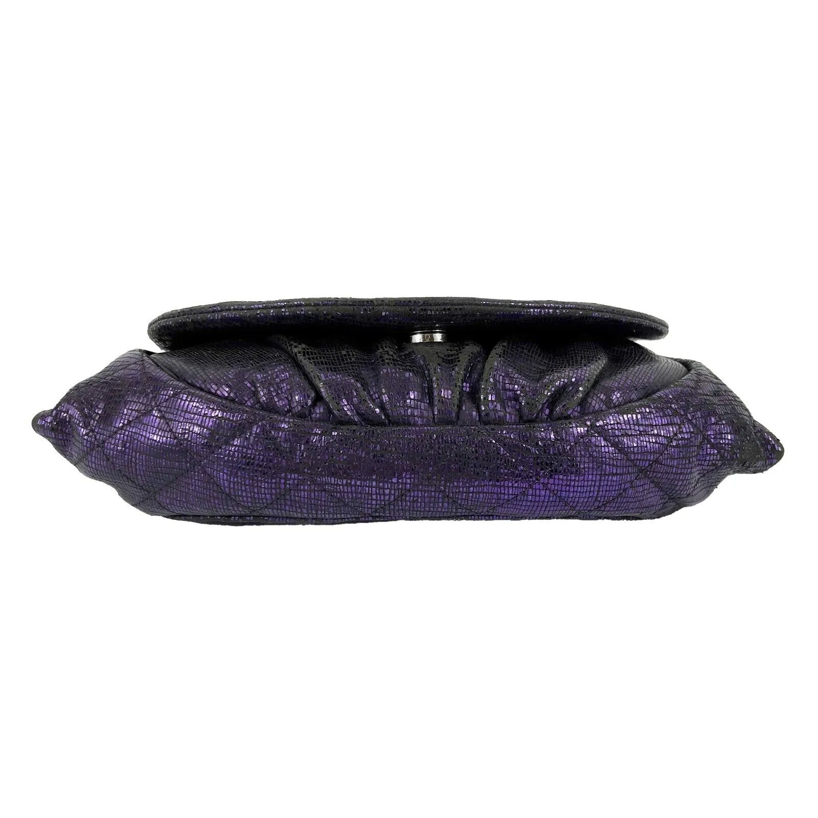 CHANEL- Half Moon Medium WOC Iridescent Purple Flap Crossbody