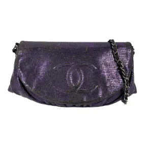 CHANEL- Half Moon Medium WOC Iridescent Purple Flap Crossbody