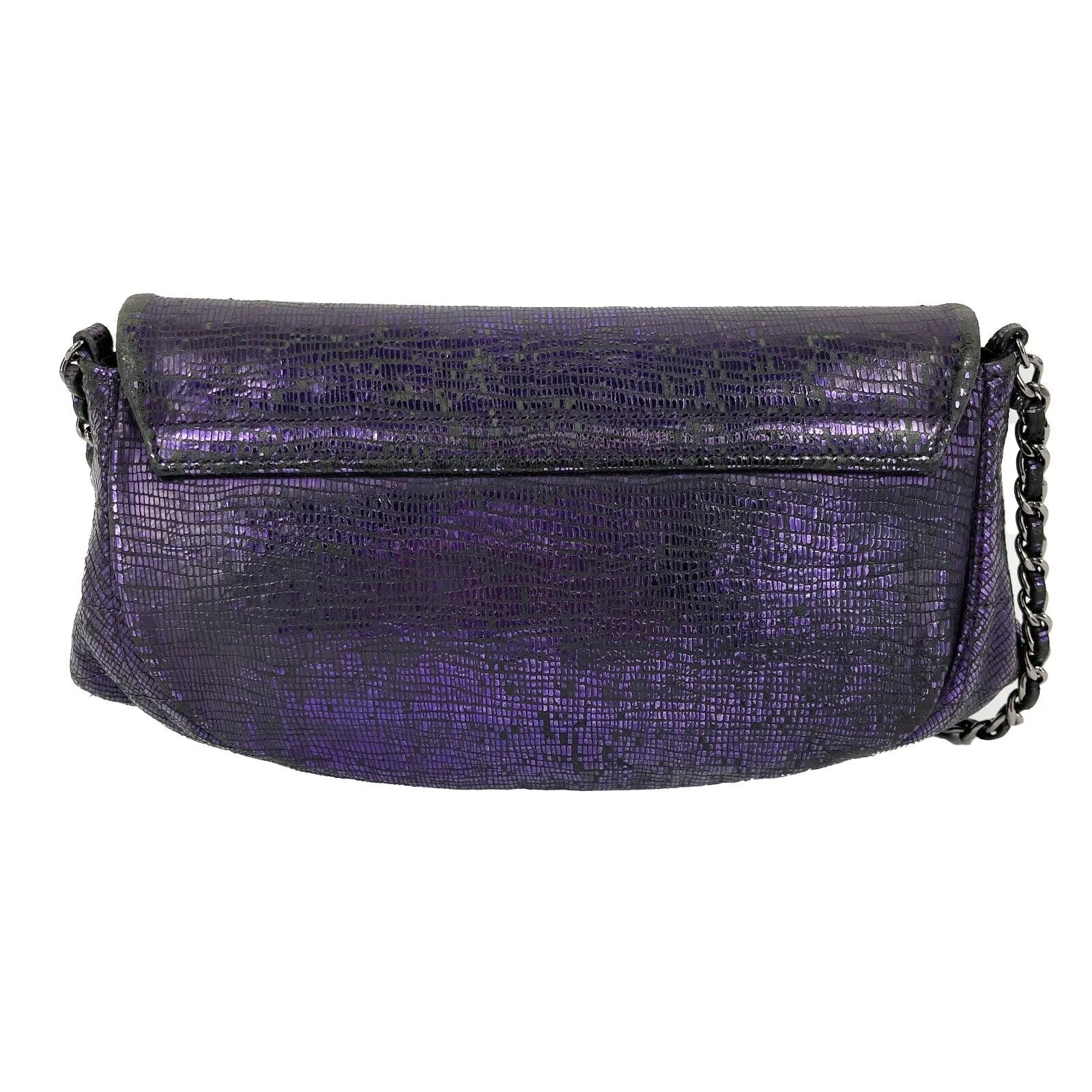 CHANEL- Half Moon Medium WOC Iridescent Purple Flap Crossbody